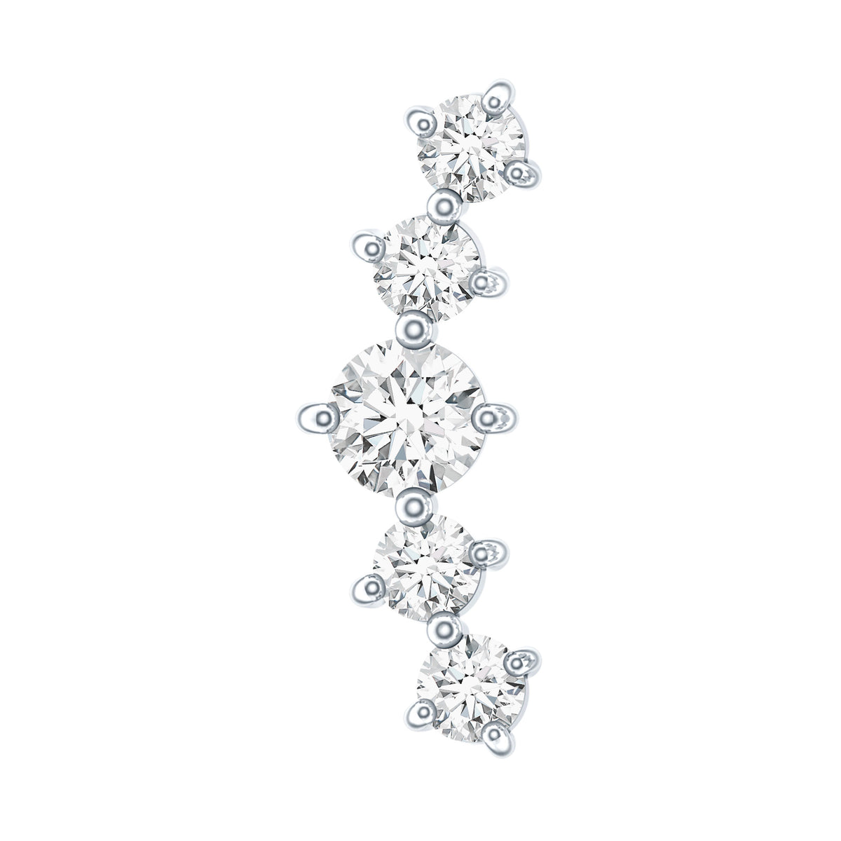 Graduated Style Diamond Crawler Earring for Women Natural - ( HI-SI ) - Rosec Jewels