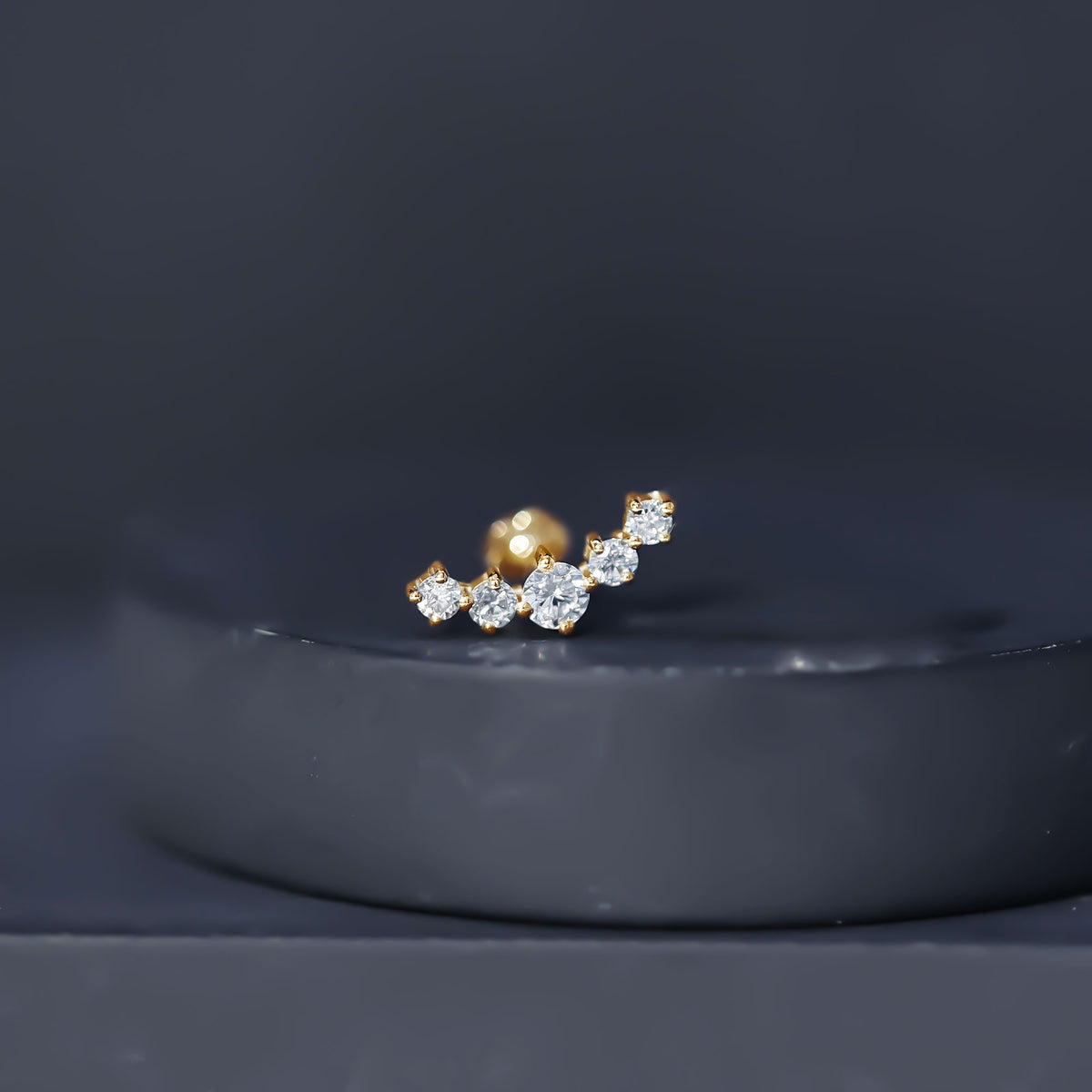 Graduated Style Diamond Crawler Earring for Women Natural - ( HI-SI ) - Rosec Jewels