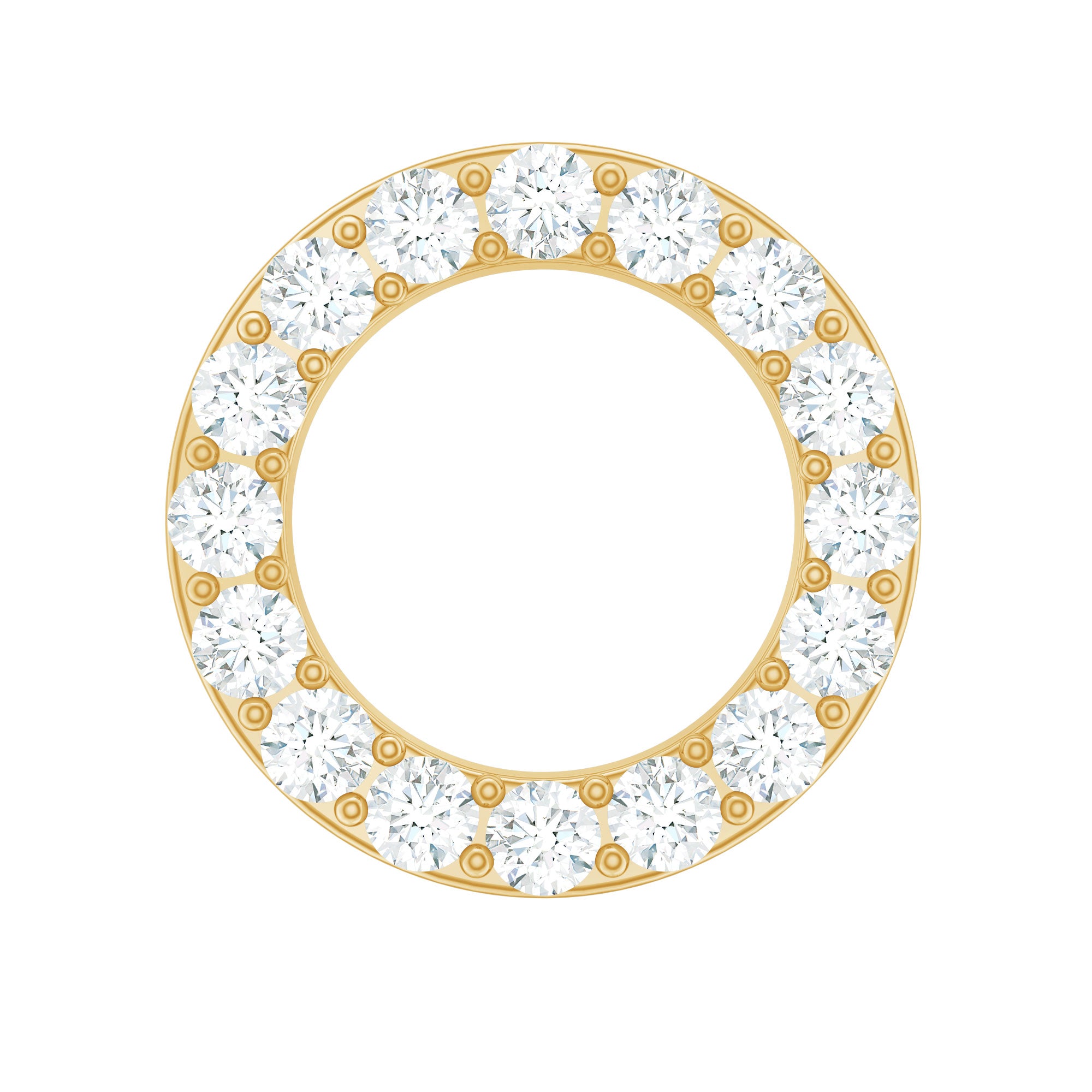 Minimal Moissanite Open Circle Helix Earring in Gold