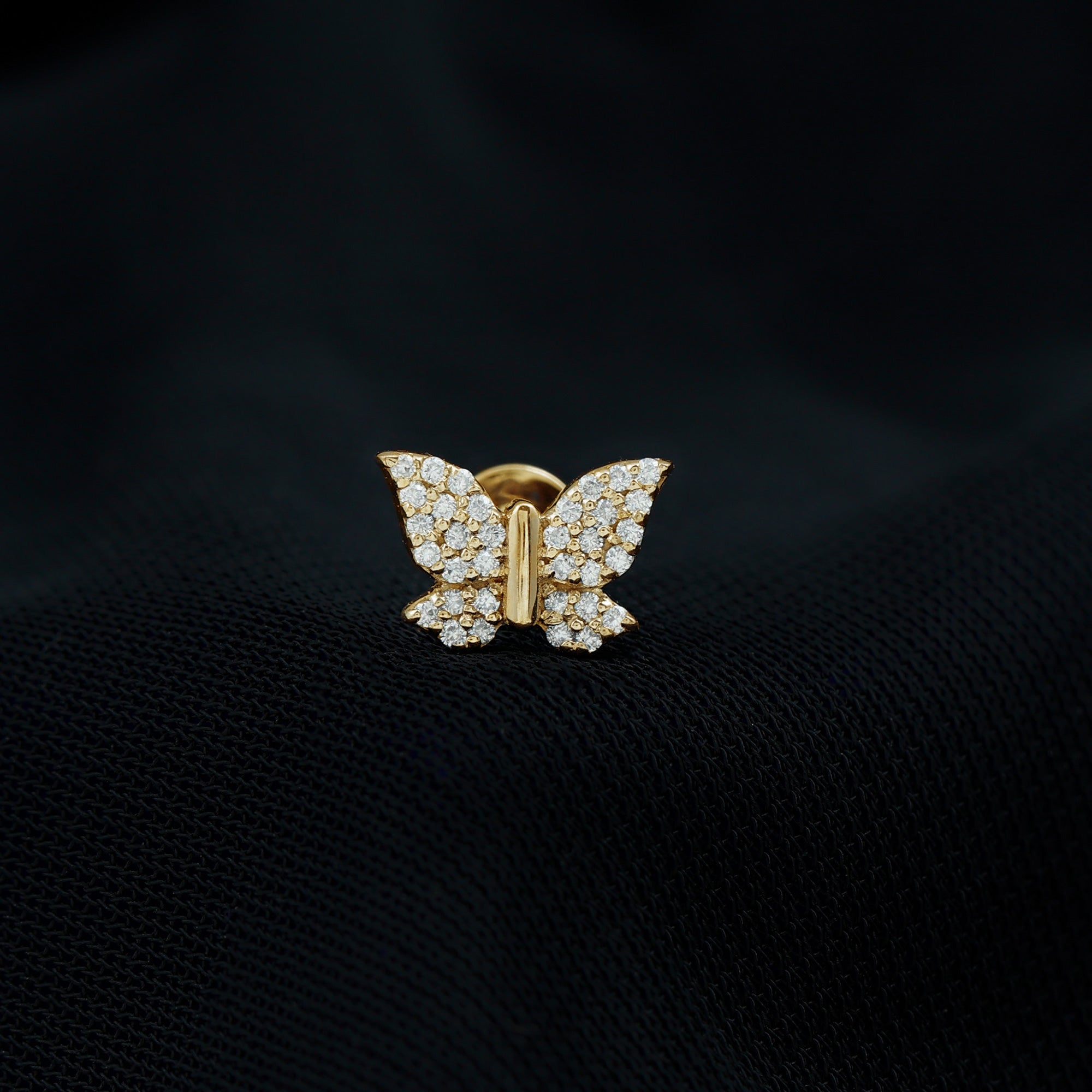 Exquisite Moissanite Butterfly Cartilage Earring D-VS1 - Rosec Jewels