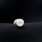 Dainty Round Diamond Cartilage Earring in Bezel Setting Diamond - ( HI-SI ) - Color and Clarity - Rosec Jewels