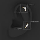 Marquise Moissanite Curved Crawler Earring for Helix Piercing D-VS1 - Rosec Jewels