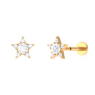 Diamond Gold Star Earring for Helix Piercing Diamond - ( HI-SI ) - Color and Clarity - Rosec Jewels