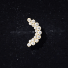 Moissanite Curved Helix Earring in Milgrain Bezel Setting D-VS1 - Rosec Jewels
