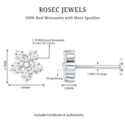 Certified Round Moissanite Flower Earring for Conch Piercing D-VS1 - Rosec Jewels