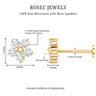 Certified Round Moissanite Flower Earring for Conch Piercing D-VS1 - Rosec Jewels