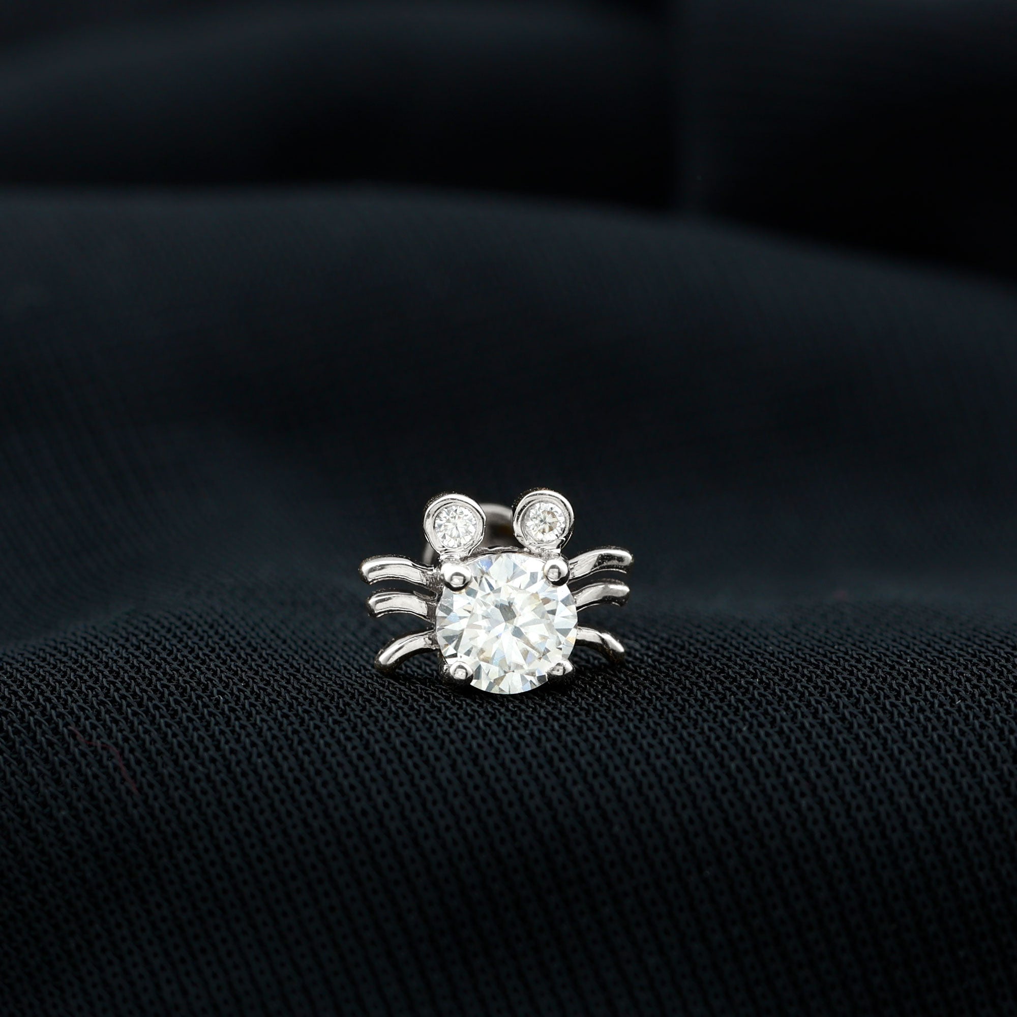 Certified Moissanite Crab Cartilage Earring D-VS1 - Rosec Jewels