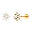 Minimalist Moissanite Flower Cartilage Earring Moissanite - ( D-VS1 ) - Color and Clarity - Rosec Jewels