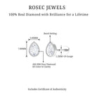 Solitaire Diamond Teardrop Stud Earring for Helix Piercing Natural - ( HI-SI ) - Rosec Jewels