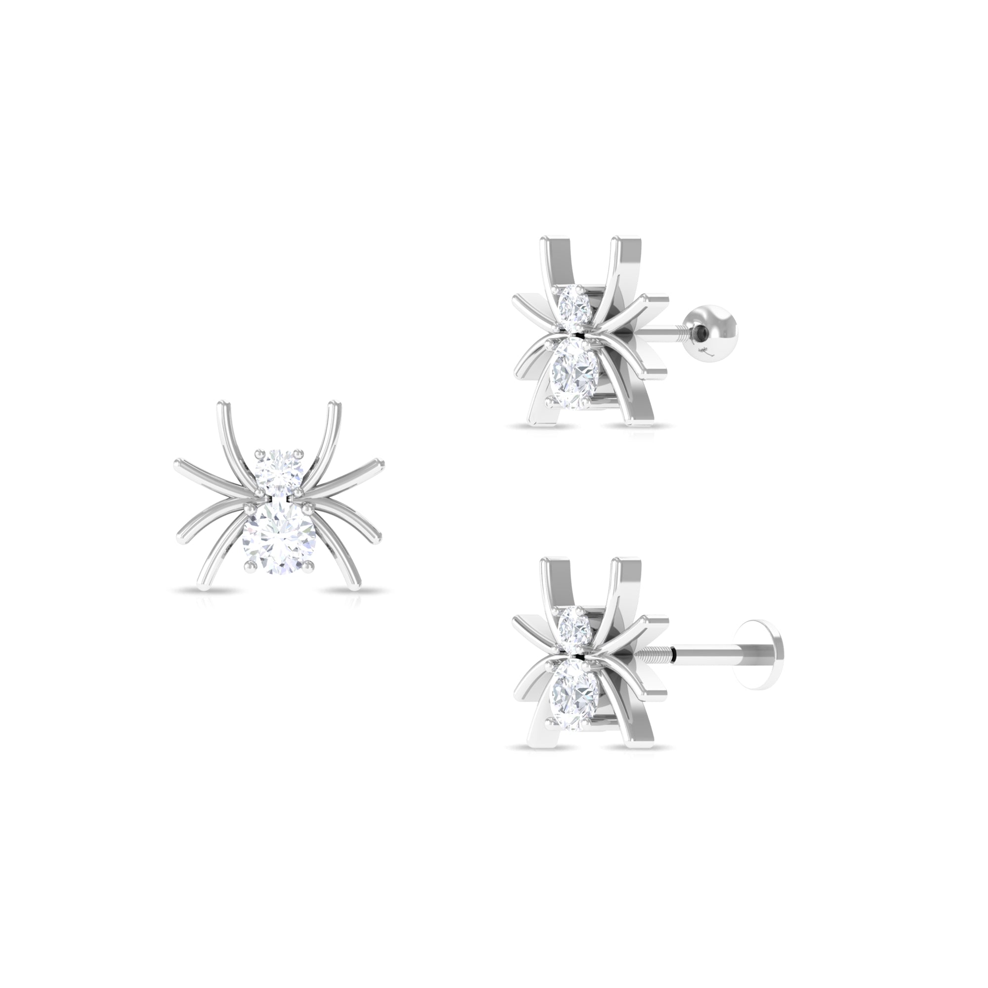 Certified Moissanite Cute Spider Helix Earring Moissanite - ( D-VS1 ) - Color and Clarity - Rosec Jewels
