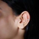 Heart Shape Moissanite Earring for Tragus Piercing D-VS1 - Rosec Jewels