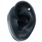 Heart Shape Moissanite Earring for Tragus Piercing D-VS1 - Rosec Jewels