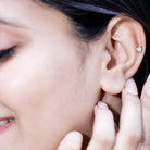 Heart Shape Moissanite Earring for Tragus Piercing D-VS1 - Rosec Jewels