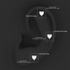 Heart Shape Moissanite Earring for Tragus Piercing D-VS1 - Rosec Jewels