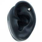 Heart Shape Moissanite Earring for Tragus Piercing D-VS1 - Rosec Jewels