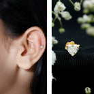 Heart Shape Moissanite Earring for Tragus Piercing D-VS1 - Rosec Jewels