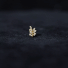 Natural Diamond Olive Leaf Earring for Cartilage Piercing Natural - ( HI-SI ) - Rosec Jewels