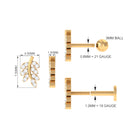 Rosec Jewels-Natural Diamond Olive Leaf Earring for Cartilage Piercing