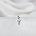 Moissanite Cross Dangly Earring for Helix Piercing D-VS1 - Rosec Jewels