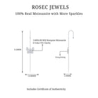 Elegant Certified Moissanite Butterfly Ear Pin Earring D-VS1 - Rosec Jewels