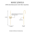 Elegant Certified Moissanite Butterfly Ear Pin Earring D-VS1 - Rosec Jewels