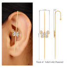 Elegant Certified Moissanite Butterfly Ear Pin Earring D-VS1 - Rosec Jewels