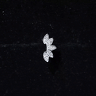 Natural Round Diamond Flower Earring for Helix Piercing Natural - ( HI-SI ) - Rosec Jewels