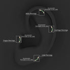 Rosec Jewels-Marquise Emerald Crawler Earring with Moissanite