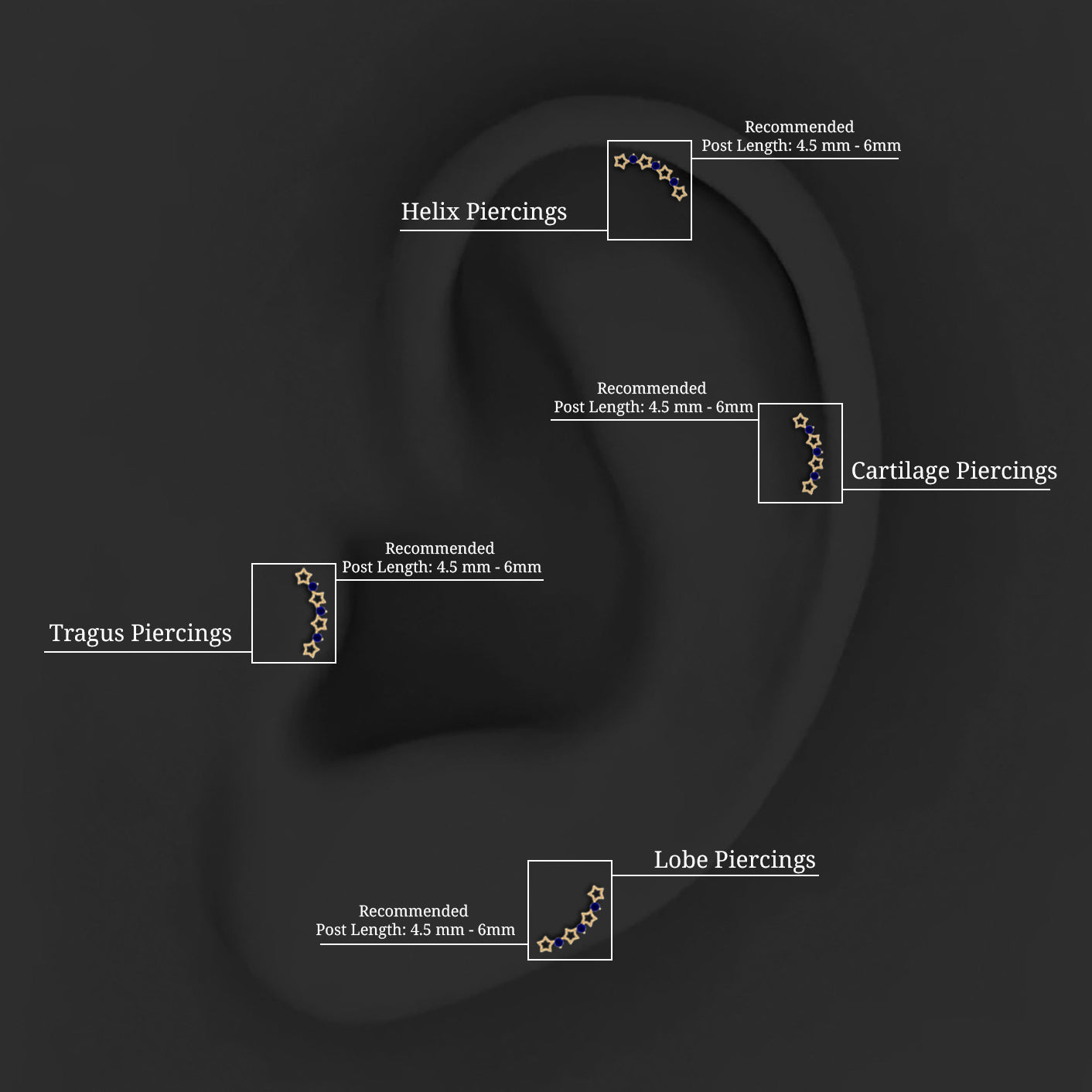 Rosec Jewels-Natural Blue Sapphire Celestial Climber Earring