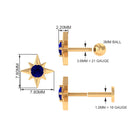 Rosec Jewels-Blue Sapphire Starburst Earring for Conch Piercing
