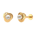 Rosec Jewels-Real Freshwater Pearl Floral Earring for Helix Piercing