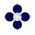 Natural Blue Sapphire Flower Earring for Rook Piercing AAA - Rosec Jewels