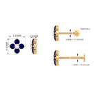 Natural Blue Sapphire Flower Earring for Rook Piercing AAA - Rosec Jewels