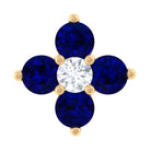 Natural Blue Sapphire Flower Earring for Rook Piercing AAA - Rosec Jewels