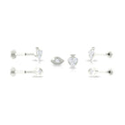 Moissanite Spade and Evil Eye Helix Earring Set in Gold Moissanite - ( D-VS1 ) - Color and Clarity - Rosec Jewels