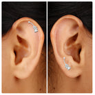 Moissanite Arrow Crawler Earring for Helix Piercing Moissanite - ( D-VS1 ) - Color and Clarity - Rosec Jewels
