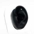 Dainty Blue Sapphire and Diamond Moon Helix Earring AAA - Rosec Jewels