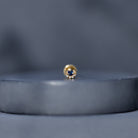 Dainty Blue Sapphire and Diamond Moon Helix Earring AAA - Rosec Jewels