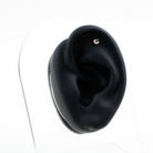 Dainty Blue Sapphire and Diamond Moon Helix Earring AAA - Rosec Jewels
