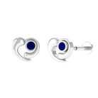 Rosec Jewels-Natural Blue Sapphire Heart Earring for Helix Piercing