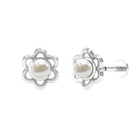 Rosec Jewels-Freshwater Pearl Flower Earring for Upper Lobe Piercing