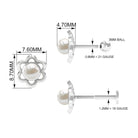 Rosec Jewels-Freshwater Pearl Flower Earring for Upper Lobe Piercing