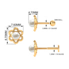 Rosec Jewels-Freshwater Pearl Flower Earring for Upper Lobe Piercing