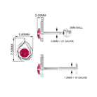 Rosec Jewels-Natural Ruby Simple Tragus Earring