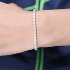 Round Shape Cubic Zirconia Tennis Bracelet AAAA - Rosec Jewels
