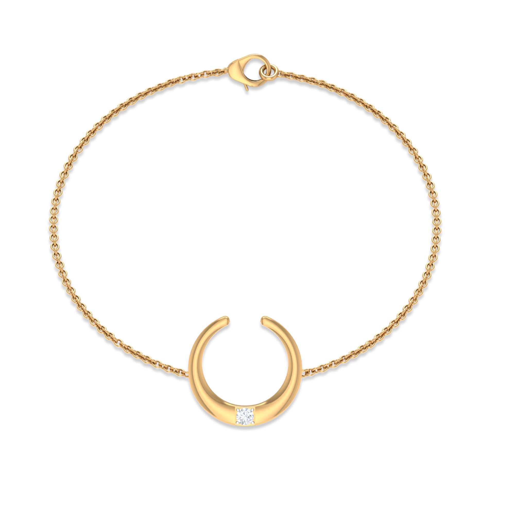 Certified Diamond Moon Chain Bracelet Lab - ( EF-VS ) - Rosec Jewels
