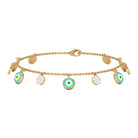 Rosec Jewels-Diamond Evil Eye Chain Charm Bracelet