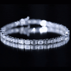 Emerald Cut 3X5 MM Lab Grown Diamond Tennis Bracelet in Bezel Setting Lab - ( EF-VS ) - Rosec Jewels