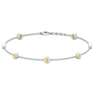 1 CT Bezel Set Citrine Seven Stone Station Chain Bracelet Citrine - ( AAA ) - Quality - Rosec Jewels