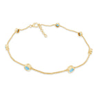 Bezel Set Aquamarine Station Bracelet for Women AAA - Rosec Jewels
